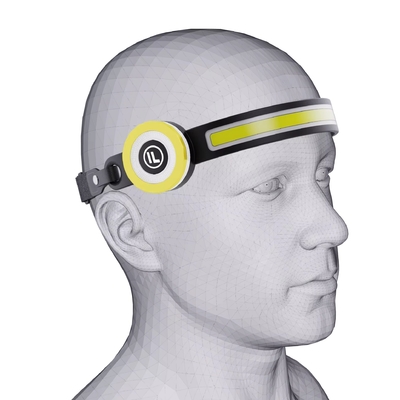 Full View Portable Headlamp with 6000K Daylight Alert and Dimmable COB LED Work Light