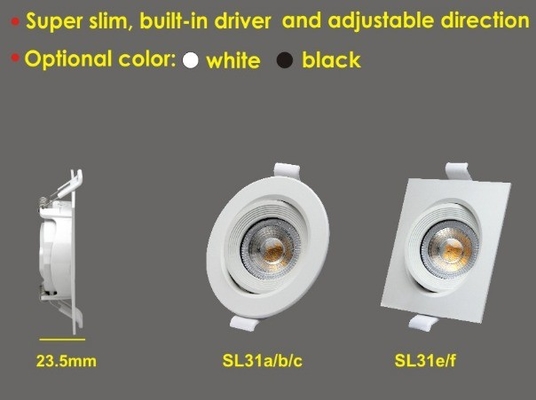 Modern Design 3W 7W 9W Led Mini Super Slim Downlight with Built-in Driver and NO Dimmer