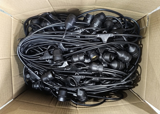 Outdoor Hanging Light Bulb Set 100m Waterproof IP65 Cable with 200pcs Adjustable Holders