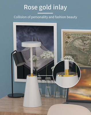 Metal ABS Shade Touch Charging Smart Table Lamp with Dimming and Atmosphere Lighting