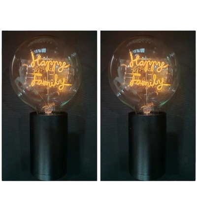 LED Filament Bulb Happy Family Letter Bulb 0.2kg Unique Spiral LED Decorative Light