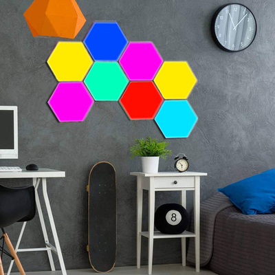 LED Modular Night Light Creative Touch Lamp with Hexagonal Quantum Design and Control
