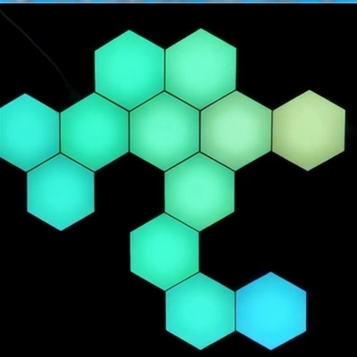 LED Modular Night Light Creative Touch Lamp with Hexagonal Quantum Design and Control