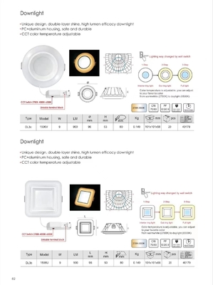 100lm/w 3-Step 2700K-6500K Interior Lighting Muare Recesseini Track Wall Washer Spotlight Led Downlight Ceiling Recessed Cob Down Light