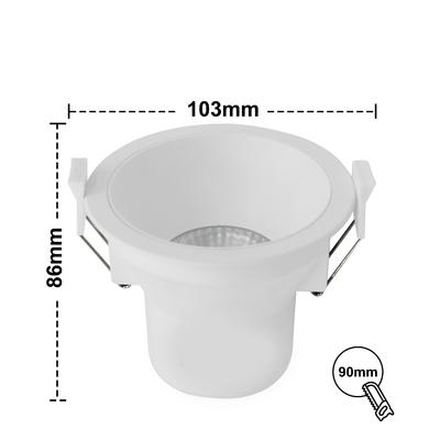 Long Lifespan 9W 0.6mm COB Embedded LED Downlight in Modern Design for 3.5inch Cable