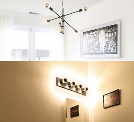 Half Chrome Plating A60 6W Warm White 2700K LED Filament Retro Bulb for E27 Base Type