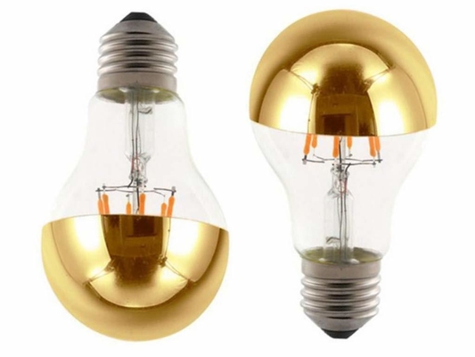 Half Chrome Plating A60 6W Warm White 2700K LED Filament Retro Bulb for E27 Base Type