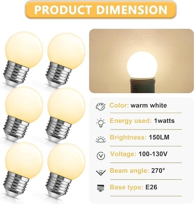 Small Globe Light Bulb IW in 3000K for Halloween Christmas Wedding Party Decor