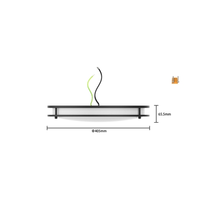 120V 25W 5CCT Middle Size 16inch LED Double Ring Intergrated Ceiling Light CL-B1628
