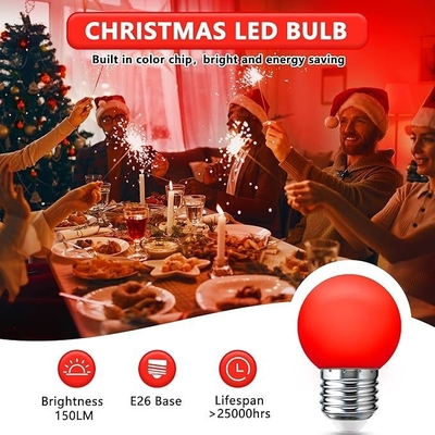 LED G45 Globe Christmas Lights 1W Colored Night Mini Edison E26 15W Equivalent Red Bulb