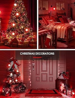 LED G45 Globe Christmas Lights 1W Colored Night Mini Edison E26 15W Equivalent Red Bulb