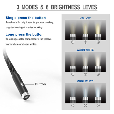 LED Portable Flexible Neck Hanging Charging Book Light for Eye Protection and Reading