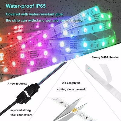 5m 10m 15m Indoor and Outdoor Bluetooth/Wifi Remote Control Smart Strip Lights