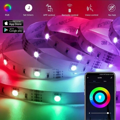 5m 10m 15m Indoor and Outdoor Bluetooth/Wifi Remote Control Smart Strip Lights