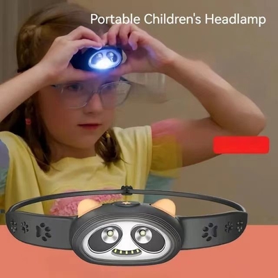 64.5*37*29mm Children's Panda Cartoon Headlights Safe for Kids' Outdoor Activities