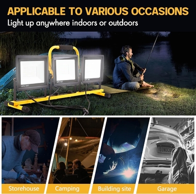 Adjustable Folding Tripod Stand Work Light with 3 Adjustable Heads and 21000lm Output