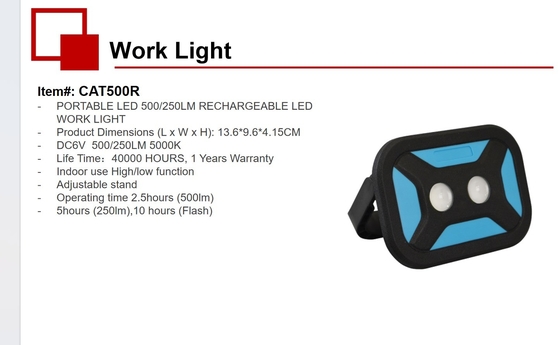 30000 Hour Working Lifetime COB Battery Display Emergency Flashlight for Home Repair