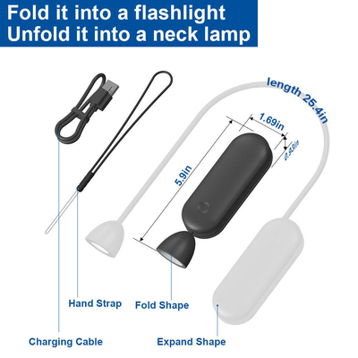 Lithium Battery Type Flexible LED Foldable Book Light for Eye Protection Black Color