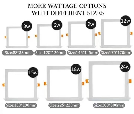 LED Panel Light Square Round 3W 6W 9W 12W 28W 24W Ceiling Light 15000 Hours Lifespan