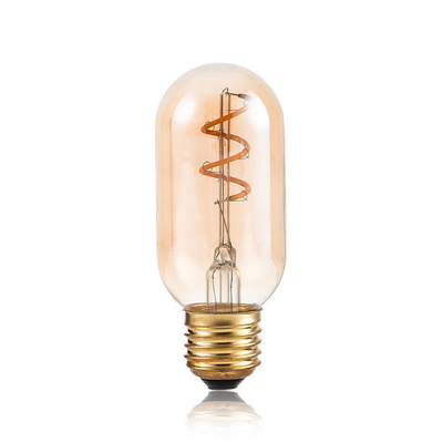 T45 3w Single Curved Glass Filament Bulb Vintage Soft Flexible LED Light Bulb for Lighting