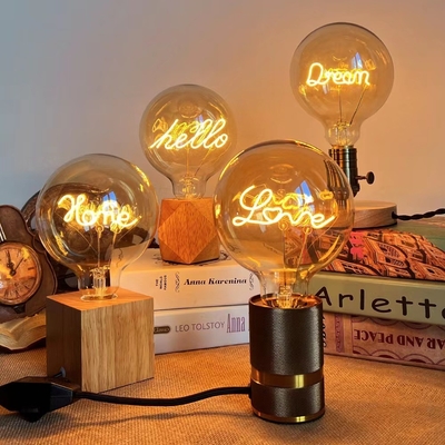 80 Ra Clear Amber G125 Series Dimmable LED Filament Bulb Manual Button Switch Mode 4W
