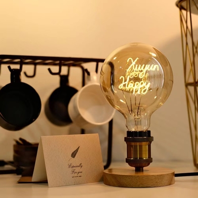 2700K E27 Base 4W G80/95/125 Series Dimmable LED Decorative Edison Bulb Clear Amber Glass