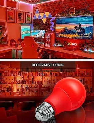 E26 Red LED Bulb A19 9W for Valentine's Day Indoor Porch Thanksgiving Year Decoration