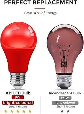 E26 Red LED Bulb A19 9W for Valentine's Day Indoor Porch Thanksgiving Year Decoration