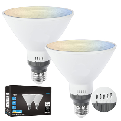 Power 6 Count Cold White E26 5000K LED Floodlight Spotlight Bulb for Outdoor Lighting