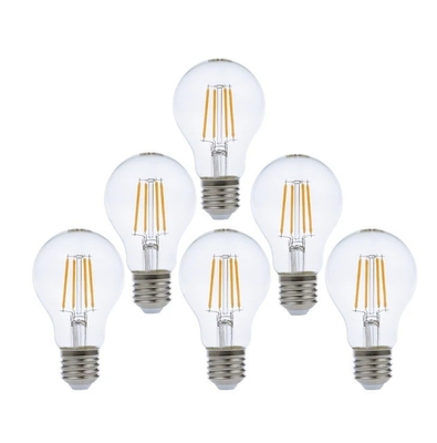 ETL List A19/A60 3000K 7W AC110V E26 Dimmable Filament Bulbs with 15000 Hours Lifespan