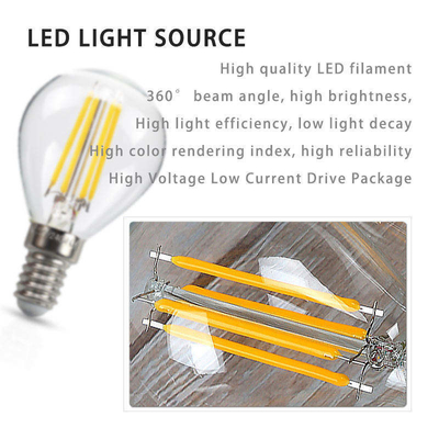 ETL C35 E11 Globe LED Filament Bulb 4W 120C Dimmable for Lighting and Circuitry Design