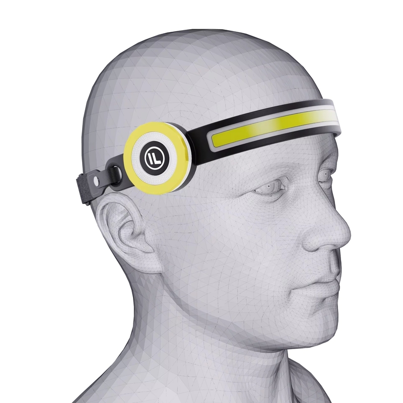 Full View Portable Headlamp with 6000K Daylight Alert and Dimmable COB LED Work Light