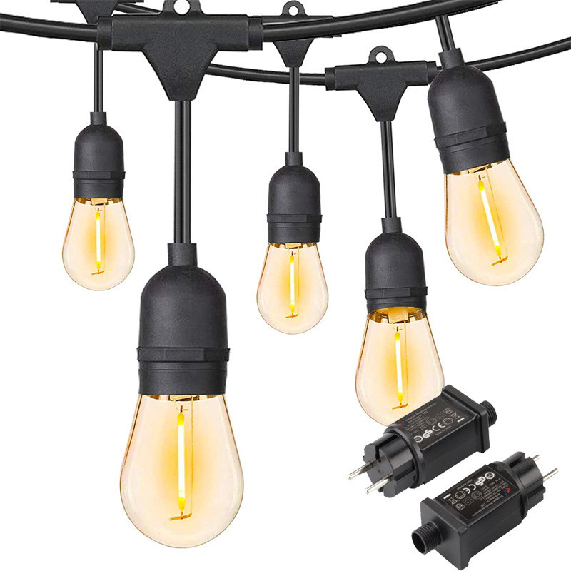 100M Waterproof Outdoor Hanging String Light Bulb with 200pcs Holders No-Bulb CCT 2700K