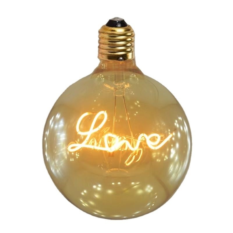 Love Home Festive Atmosphere Decorative Filament Bulb with Unique Design Cap E27 1-