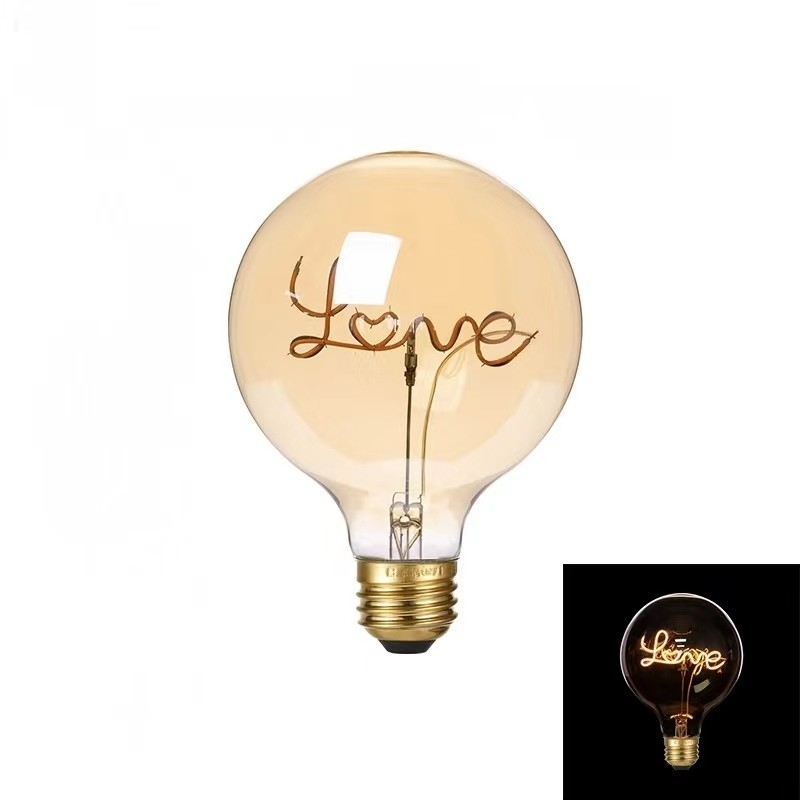 4W G125 Series Dimmable LED Decorative Light E27 Base Clear Amber Glass Favorite