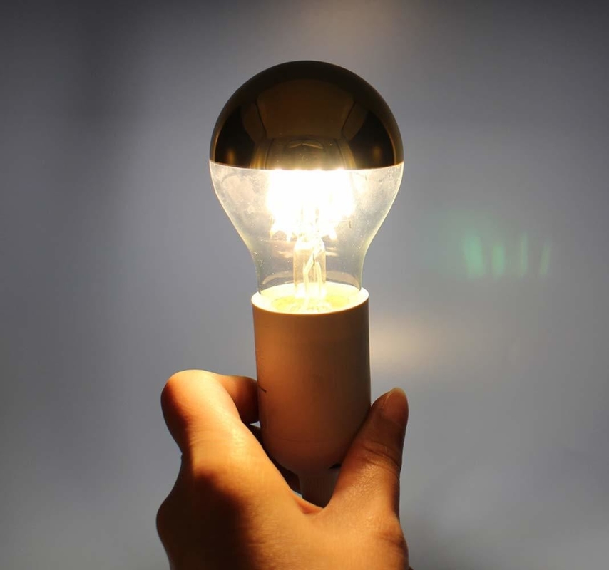 Half Chrome Plating A60 6W Warm White 2700K LED Filament Retro Bulb for E27 Base Type