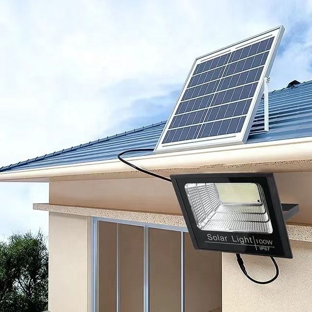 Cold White Emitting Color Timing Switch Warehouse Stadium Solar Street Lights Outdoor Charging Floodlight