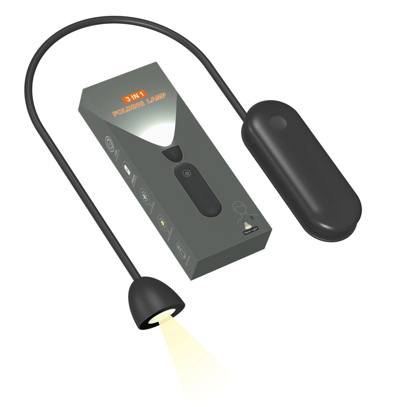 Lithium Battery Type Flexible LED Foldable Book Light for Eye Protection Black Color