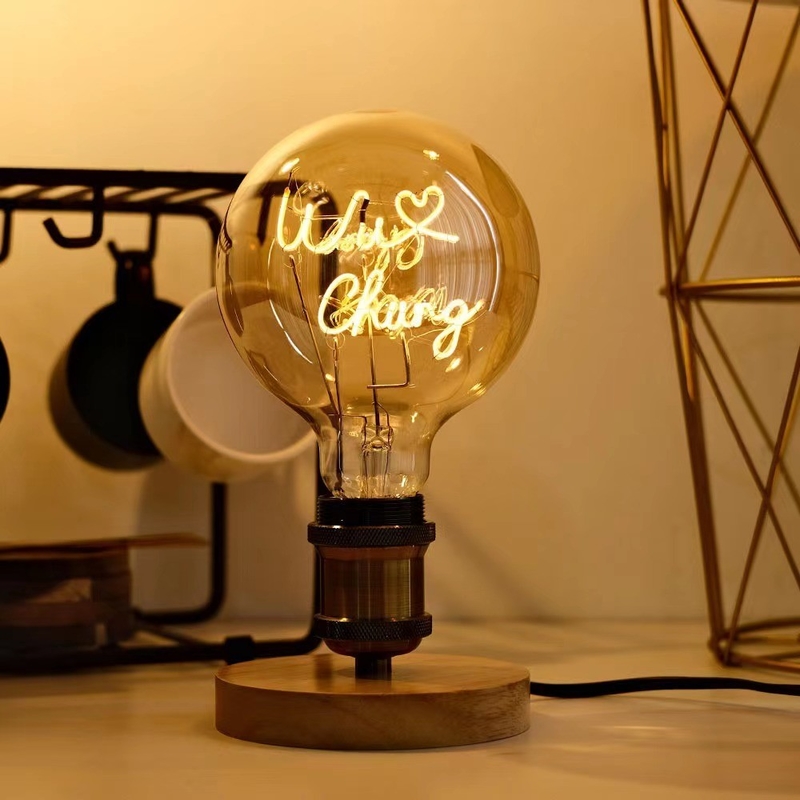 Hotel LED Filament Bulb 4W G125 Series Dimmable Glass Clear Amber Base Edison Light Bulb