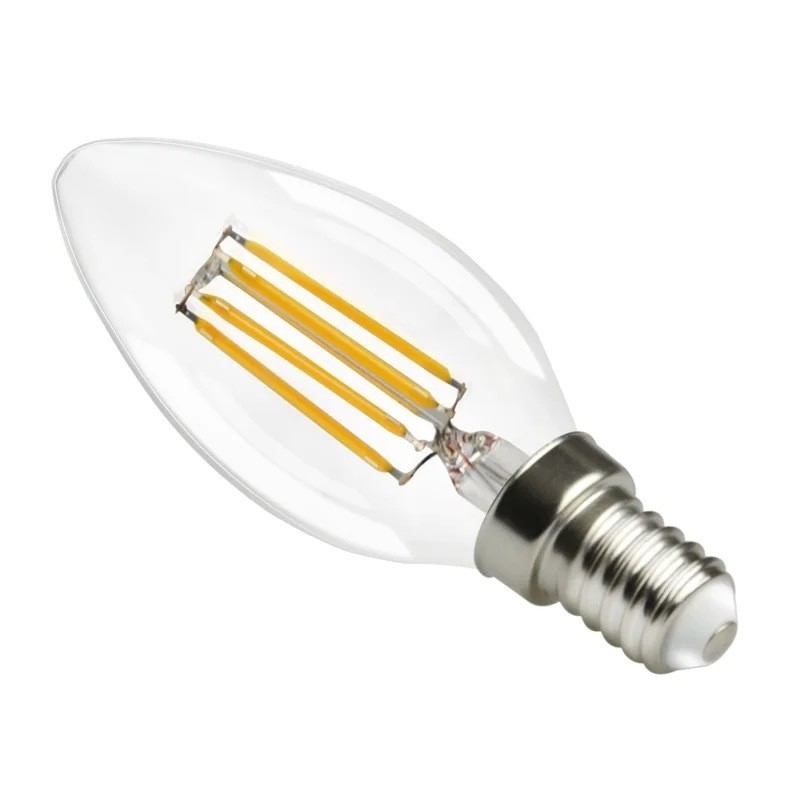 ETL Listed C35 E11 LED Filament Bulb 4W 120C Dimmable 500lm 0.06kg for Energy Saving