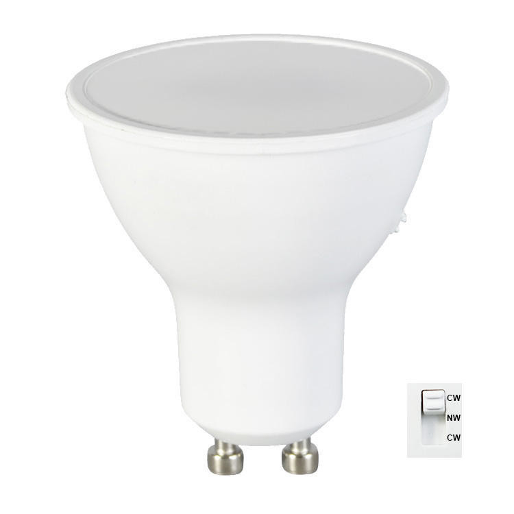 Home Furnishing LED Bulb 3-Step CCT Changeable 5W 7W GU10/MR16 Spotlight with Switch